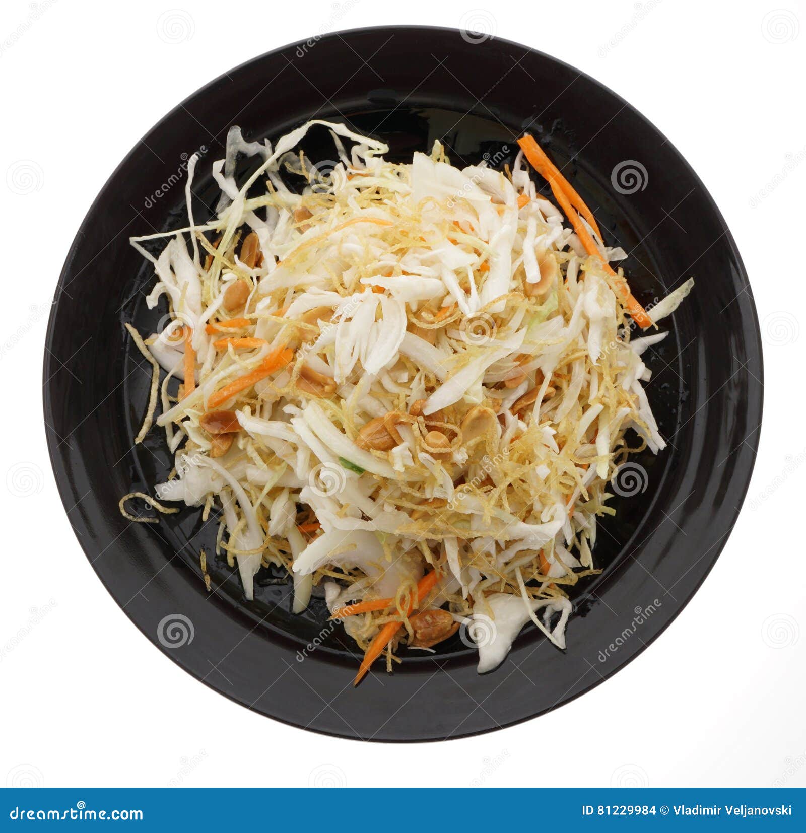 Chinese Food. Gold and Silver Salad with Vegetables Stock Photo Image