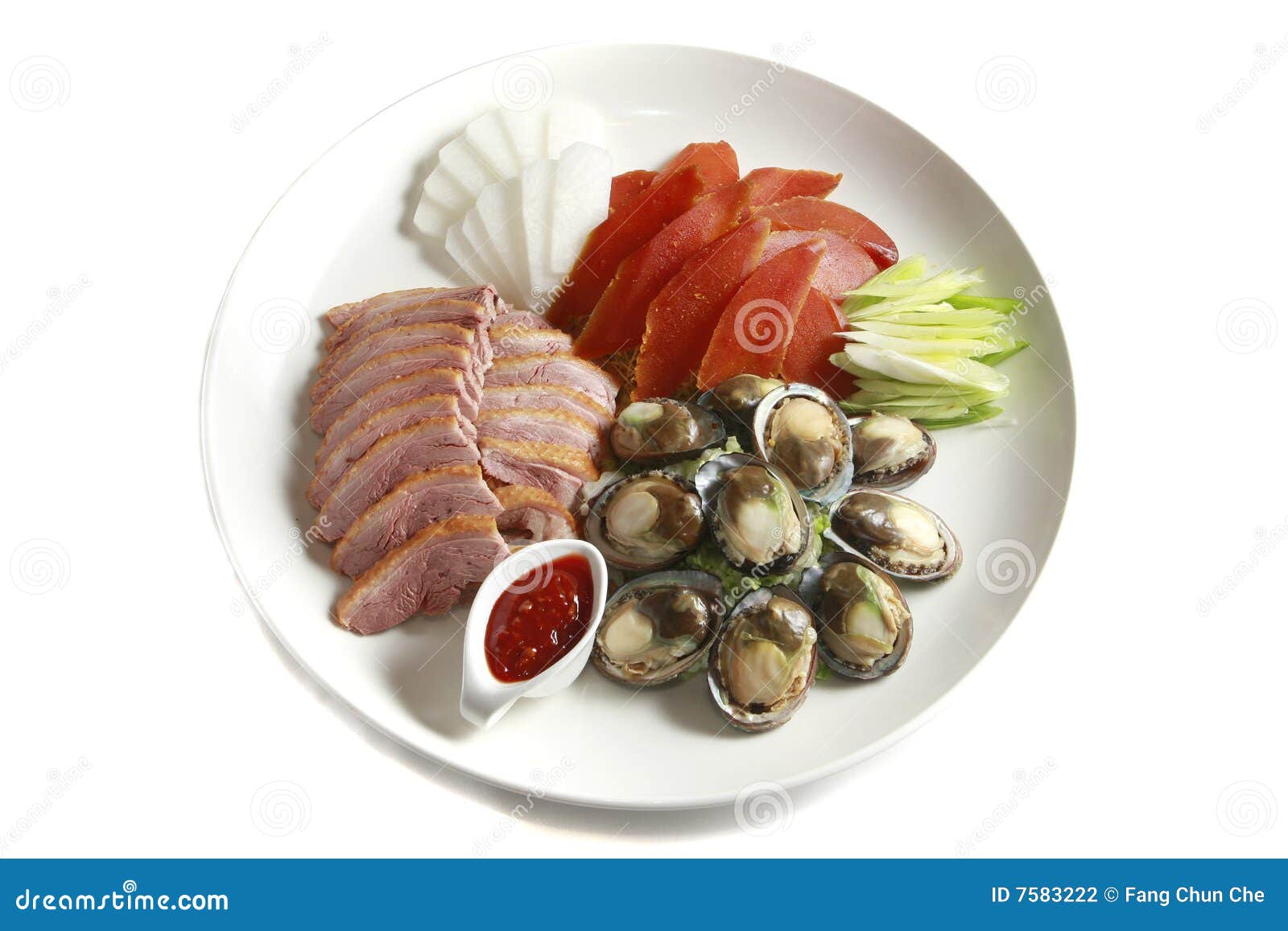Chinese Food, Platter, Abalone and Mullet Roe Stock Photo Image of
