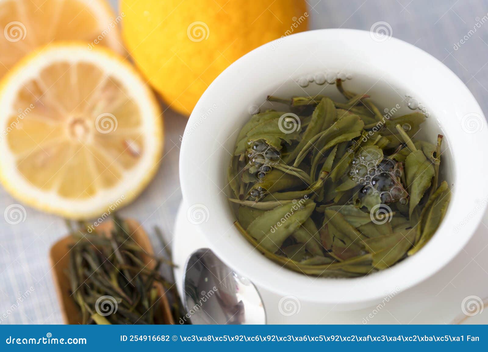 Chinese Gaiwan Green Tea and Sour Lemon Stock Photo Image of sour