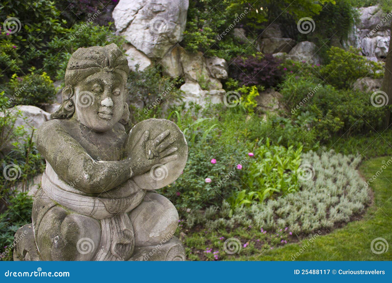 Chinese Garden Statue stock image. Image of flowers, statuette 25488117