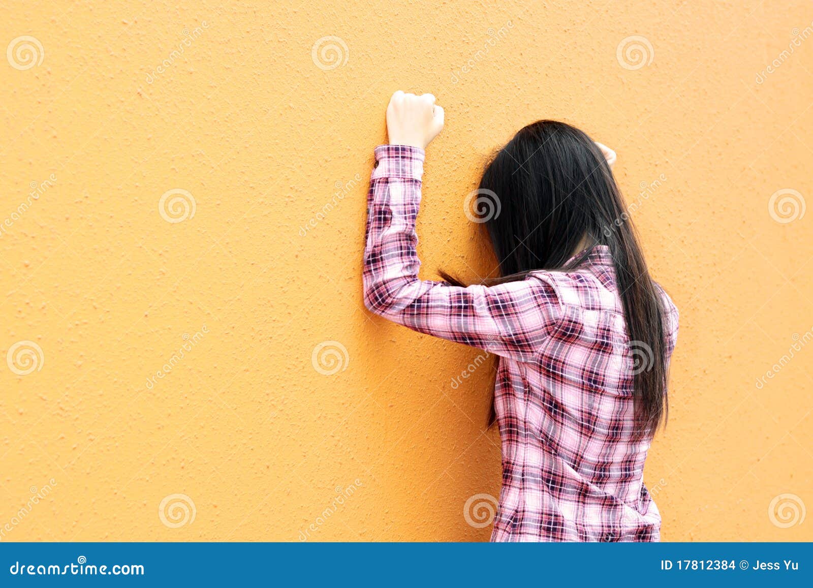 A Chinese Girl Who is Very Sad Stock Photo - Image of blue ...