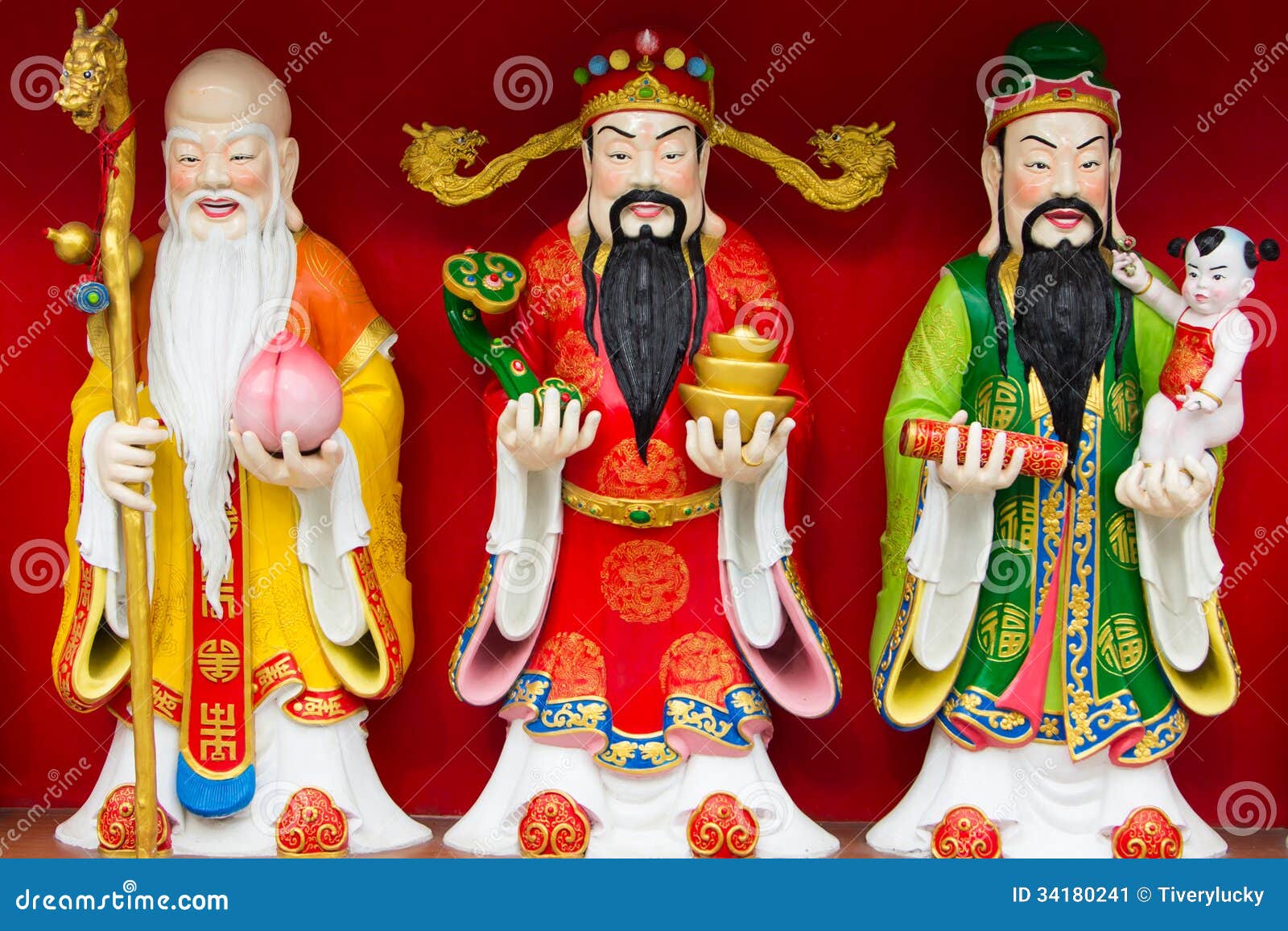 Chinese Gods Stock Image - Image: 341802411300 x 956