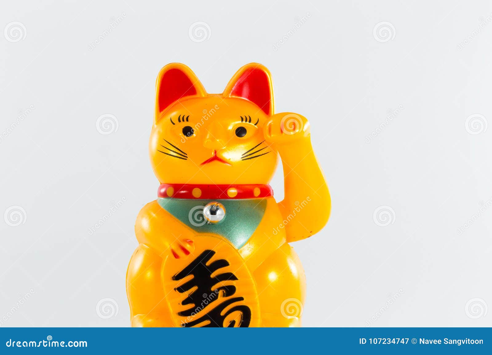 Chinese good luck cat stock image. Image of beckoning 107234747