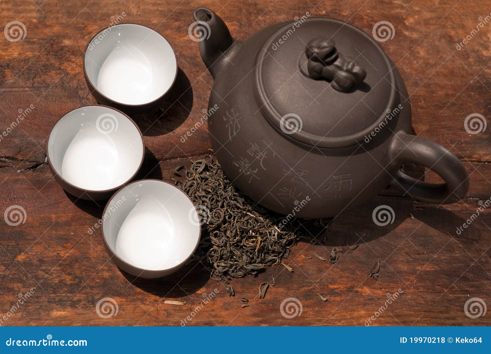 Chinese Green Tea Pot and Cups Stock Photo Image of delicious, crop