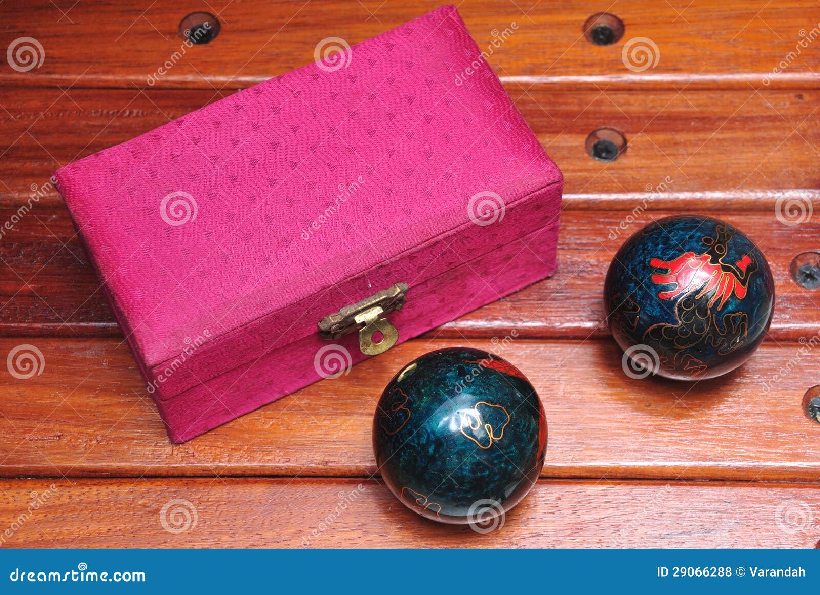 Chinese Hand Massage Balls with Their Box Stock Photo Image of