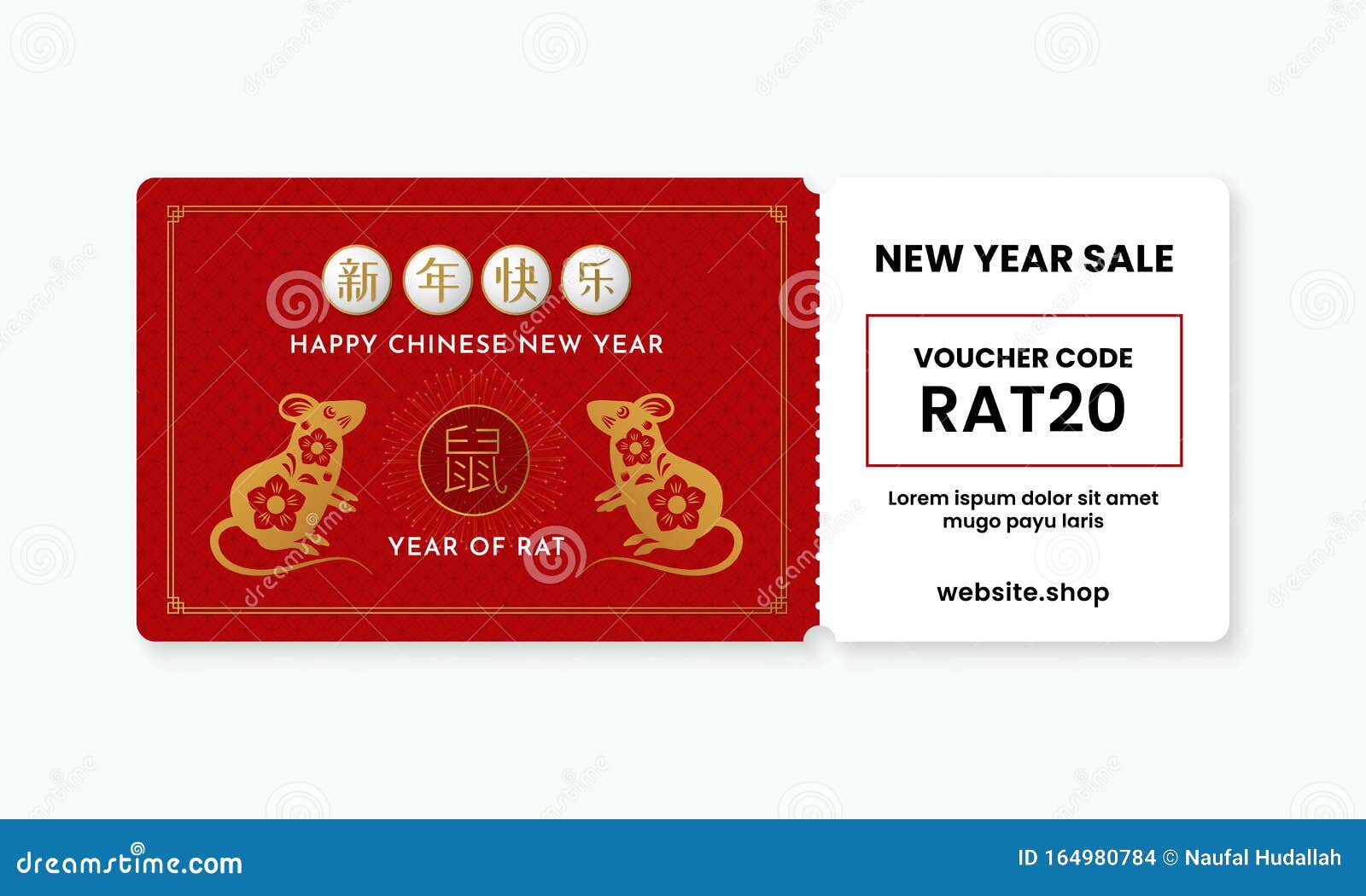 Chinese Happy New Year 2020 Year Of Rat Voucher Gift