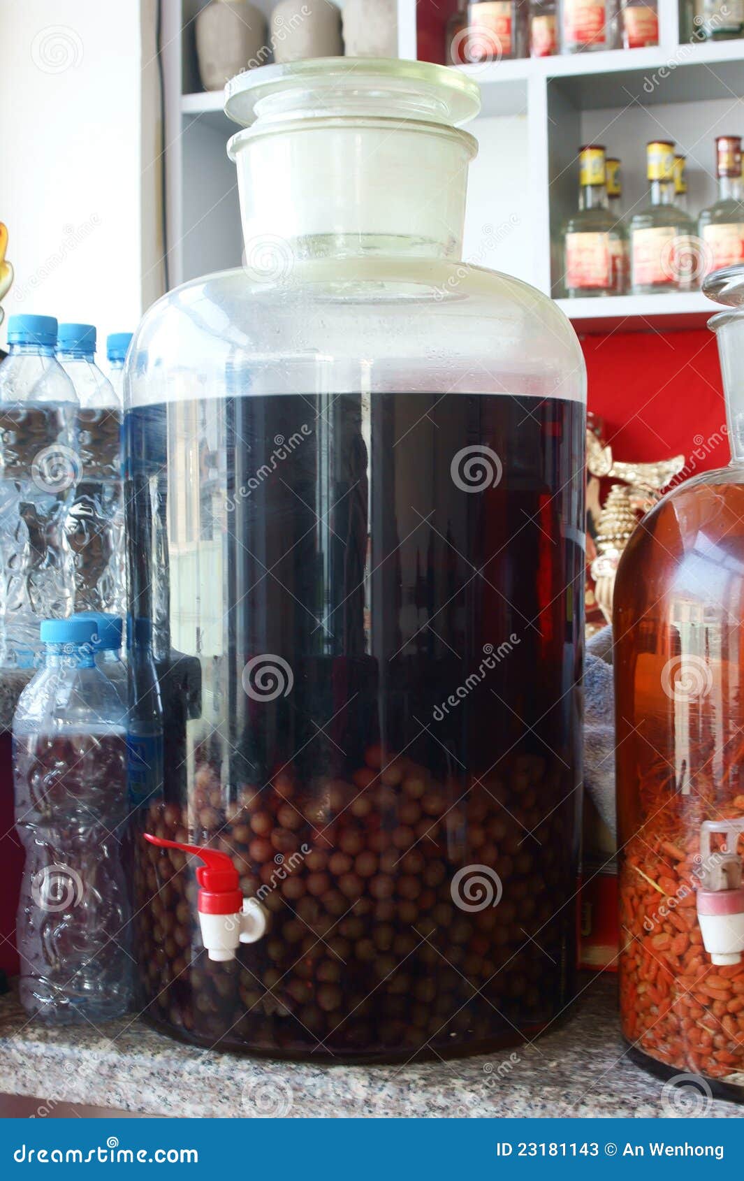 Chinese herbal wine stock image. Image of detail, barrel 23181143