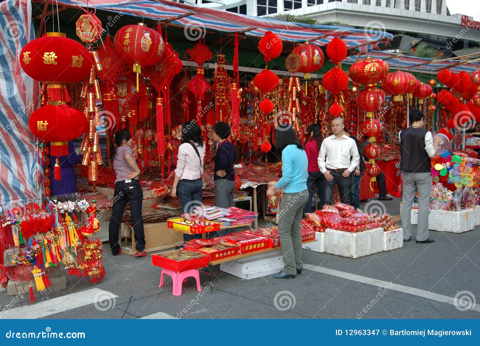 Chinese Holiday Decoration Stalls Editorial Photography Image of