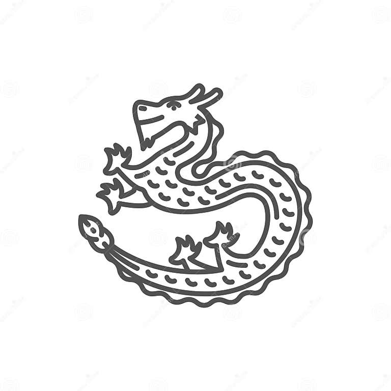 Chinese Horoscope Sign Dragon Lunar Year Calendar Stock Vector