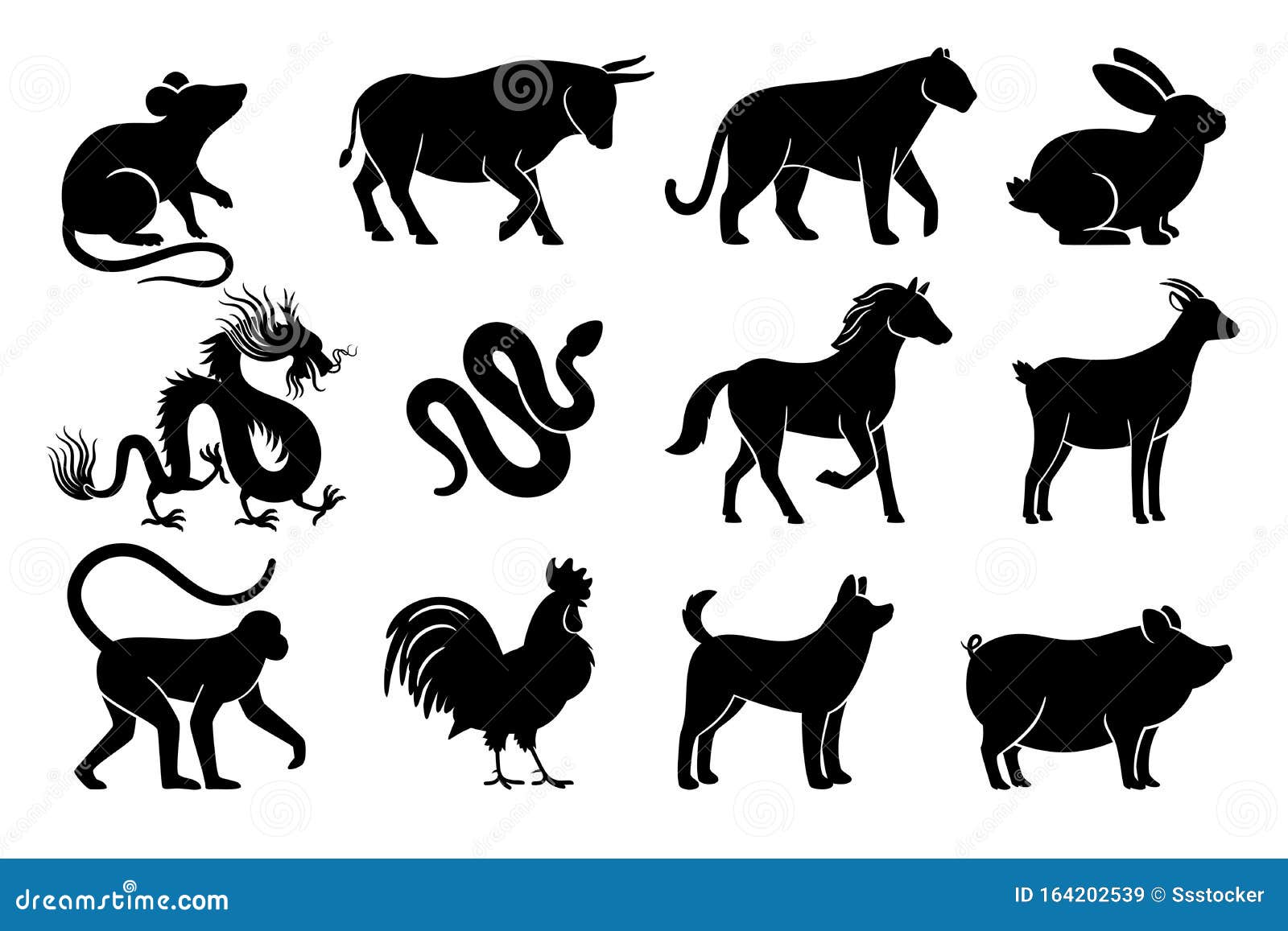 Chinese Horoscope Silhouettes Stock Vector Illustration Of Oriental chinese-horoscope-silhouettes-stock-vector-illustration-of-oriental