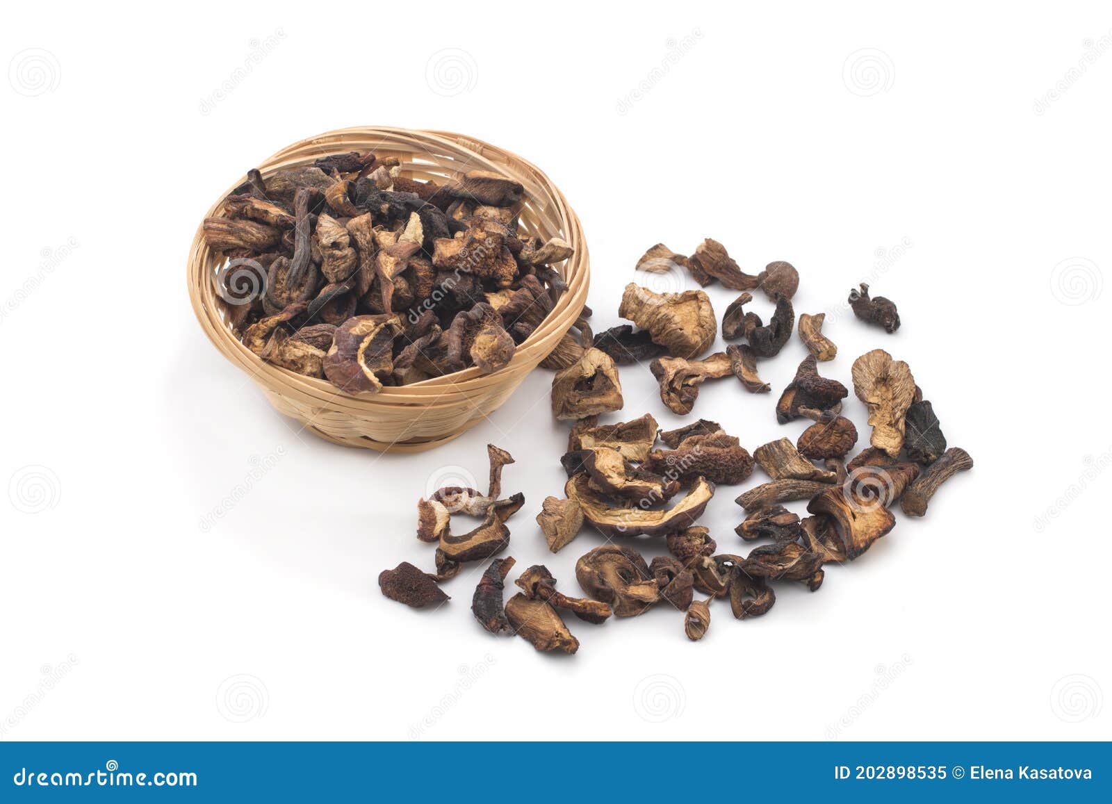 Chinese Ingredient, Dried Mushroom in Basket Stock Image Image of