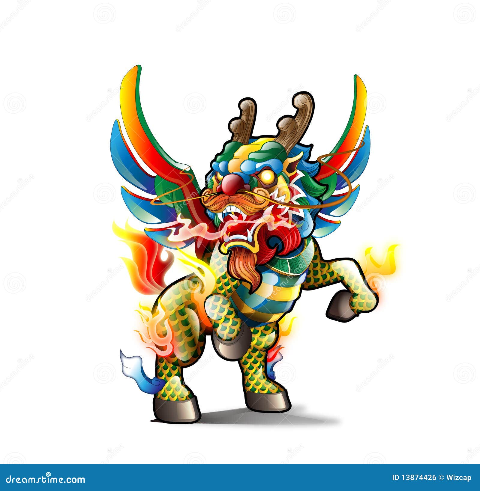 Chinese Kirin stock vector. Image of stickers, decoration ...