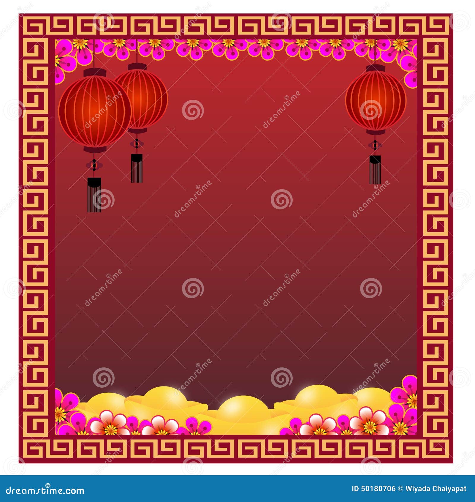 chinese lantern with golds - 