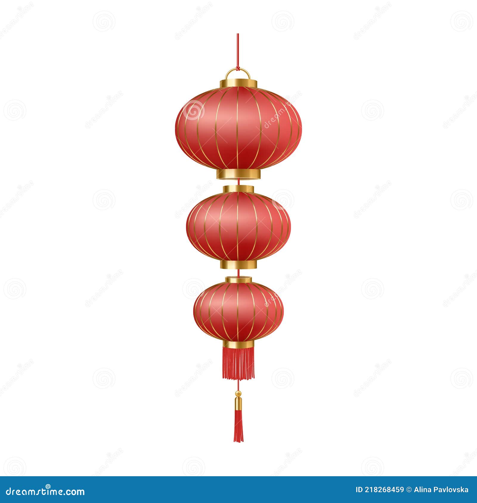 Chinese Lanterns Japanese Asian New Year Red Lamps Festival 3d