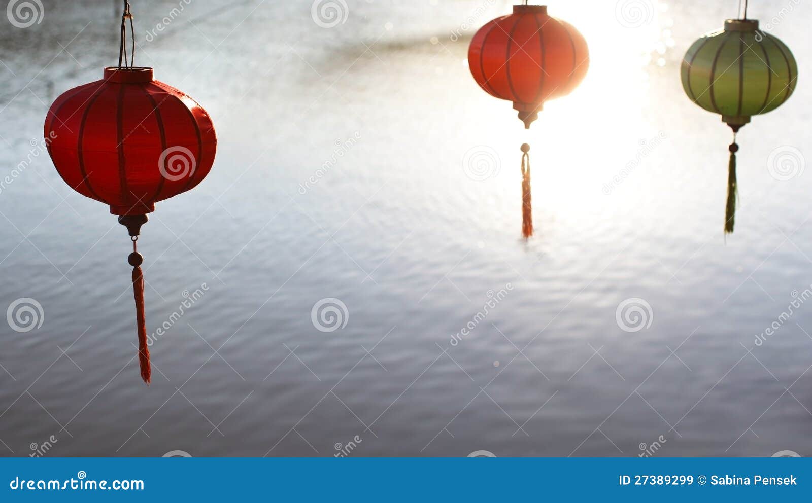 Chinese Lanterns New Year Decorations Hanging Abov Stock Image Image