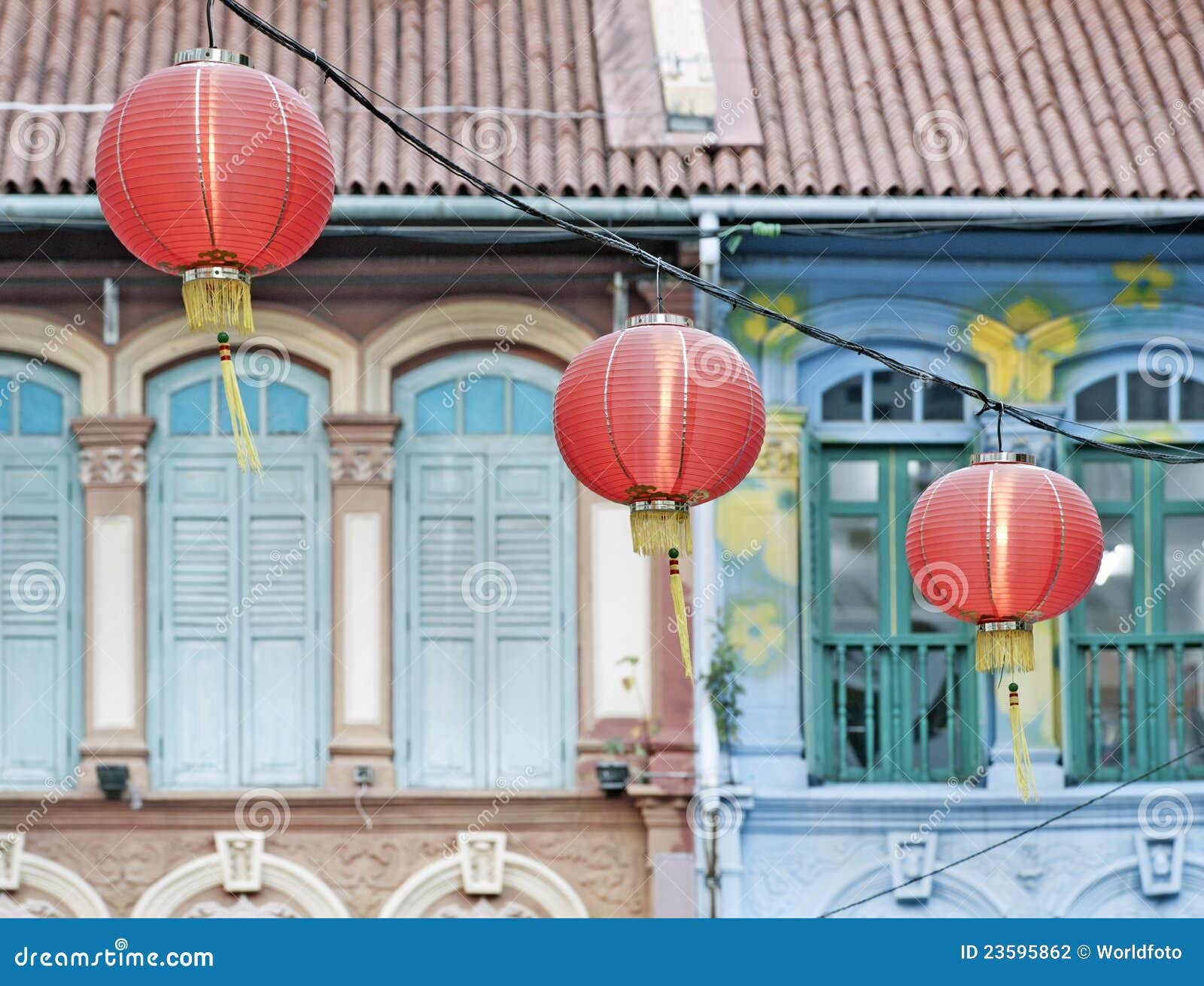Chinese Lanterns in Singapore Street Stock Photo Image of asia