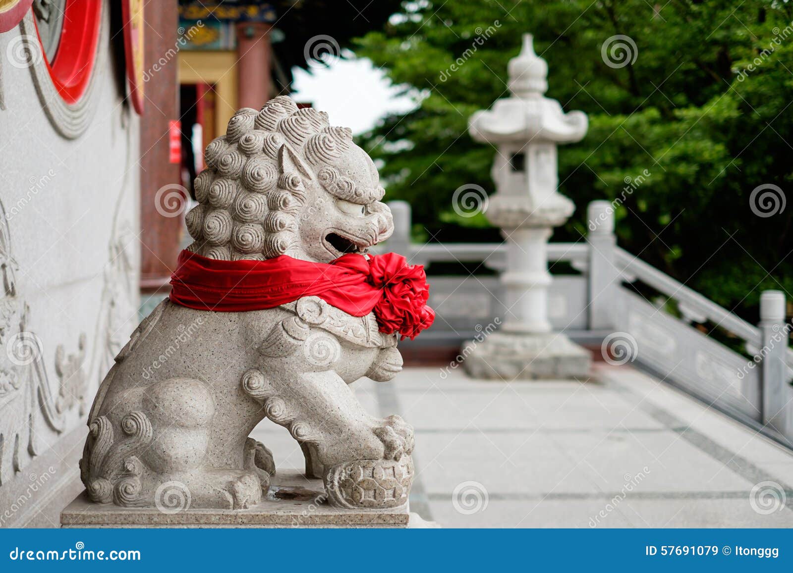 Chinese lion statue stock image. Image of antique, asia 57691079