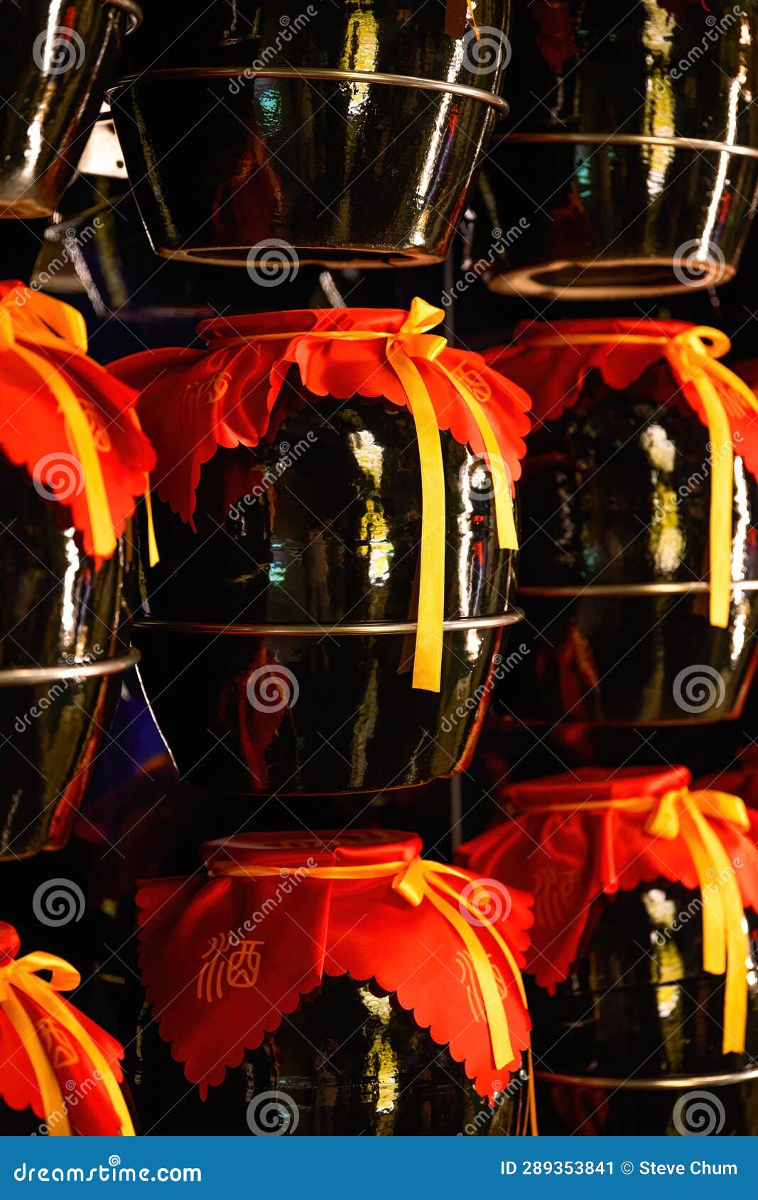 Chinese Liquor Ceramic Jars in a Wine Cellar Stock Image Image of