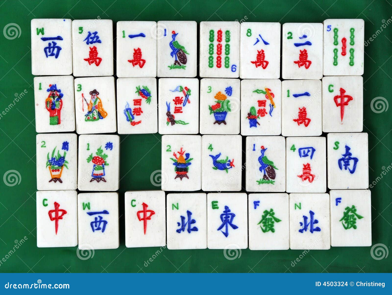Chinese Mahjong tiles stock photo. Image of gambling, colourful 4503324