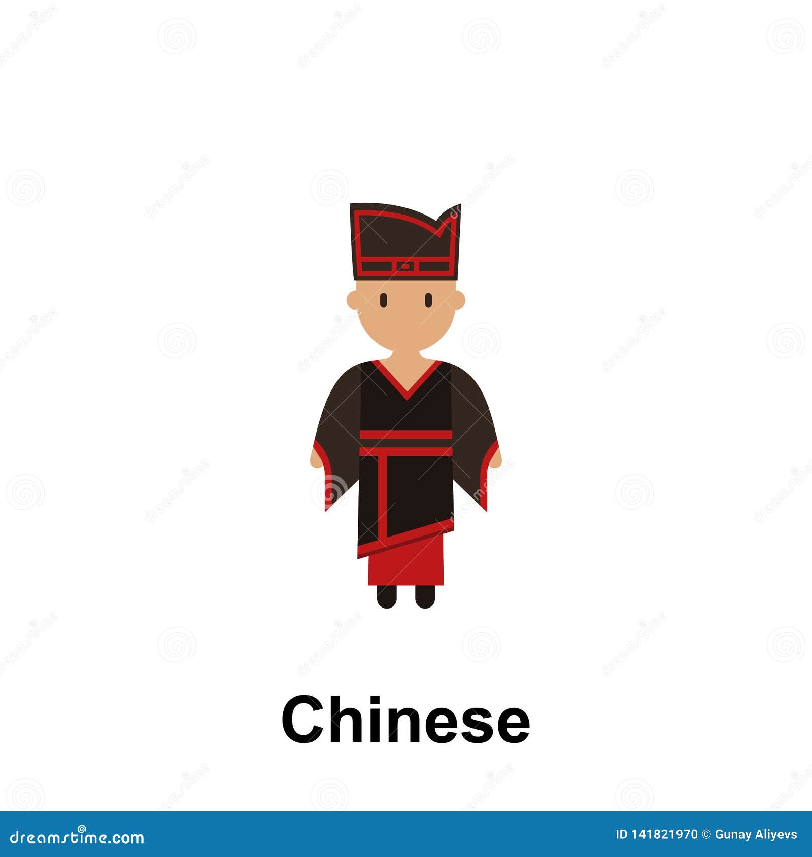 Chinese, Man Cartoon Icon. Element of People Around the World Color Icon.  Premium Quality Graphic Design Icon Stock Illustration - Illustration of  traditional, chinese: 141821970