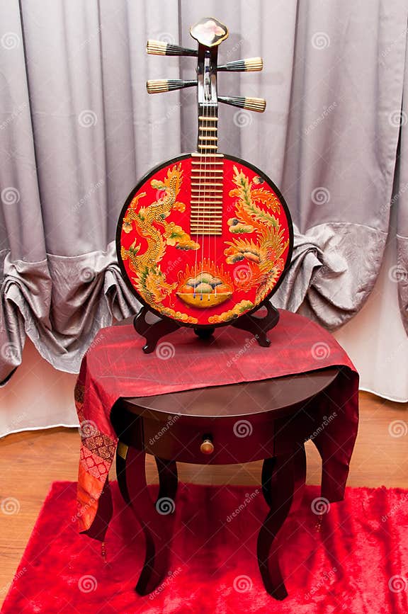 Chinese Moon Guitar stock image. Image of cloth, yueqin 18402991