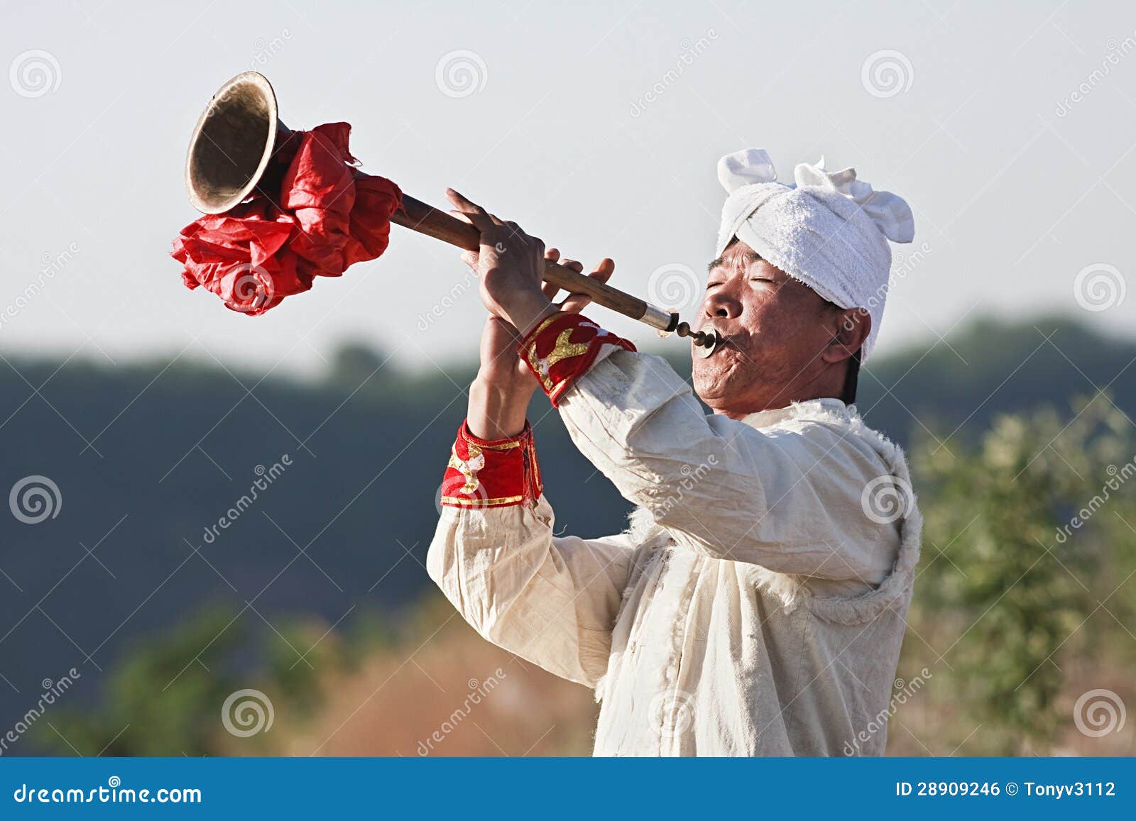 Chinese Musician Plays a Trumpet Editorial Photo Image of local, male