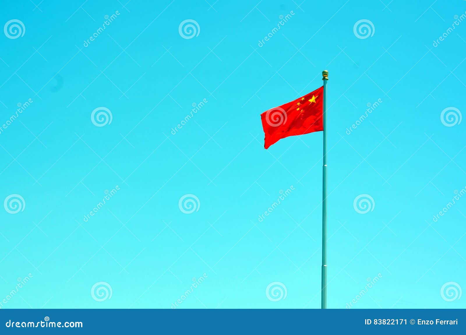 Chinese National Flag Waving Stock Image Image of long, communist