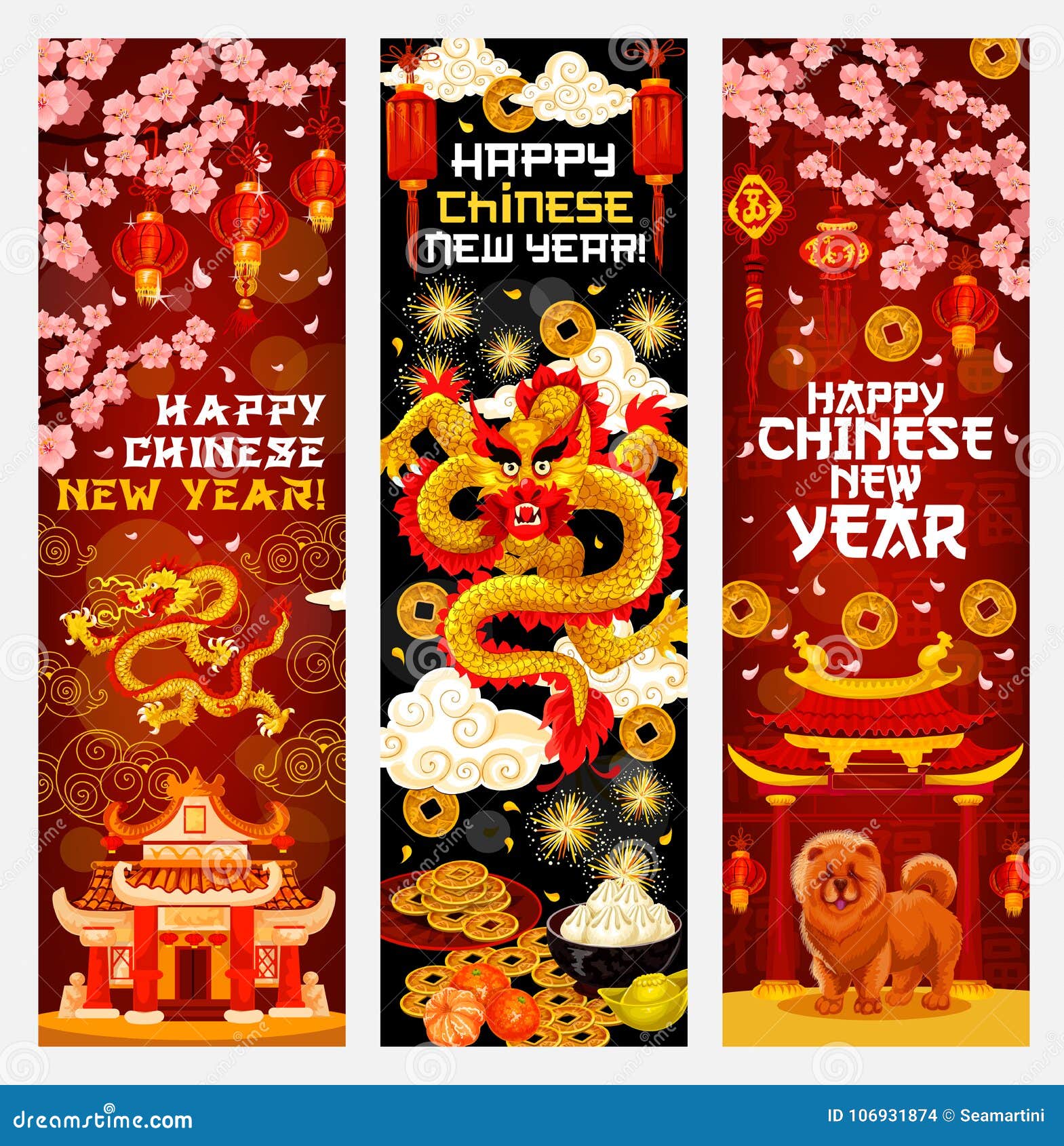 Banners Set for Chinese New Year  Banner design, Newyear, New year banner