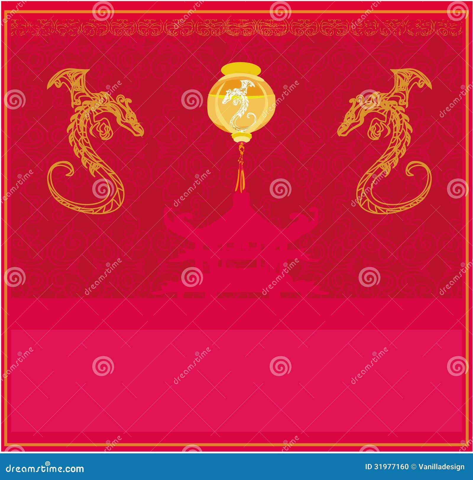 Chinese New Year card stock vector. Illustration of china - 31977160
