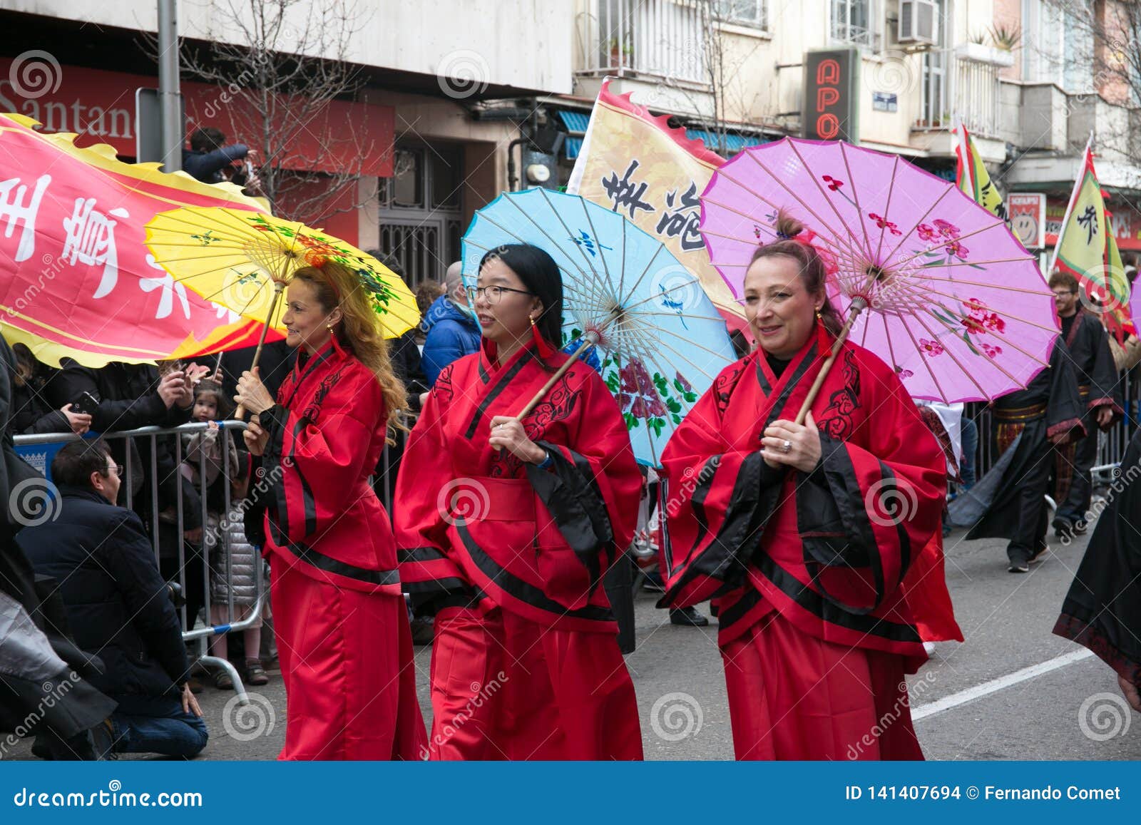 Chinese New Year Dance and Parade in the Usera Neighborhood, Madrid ...