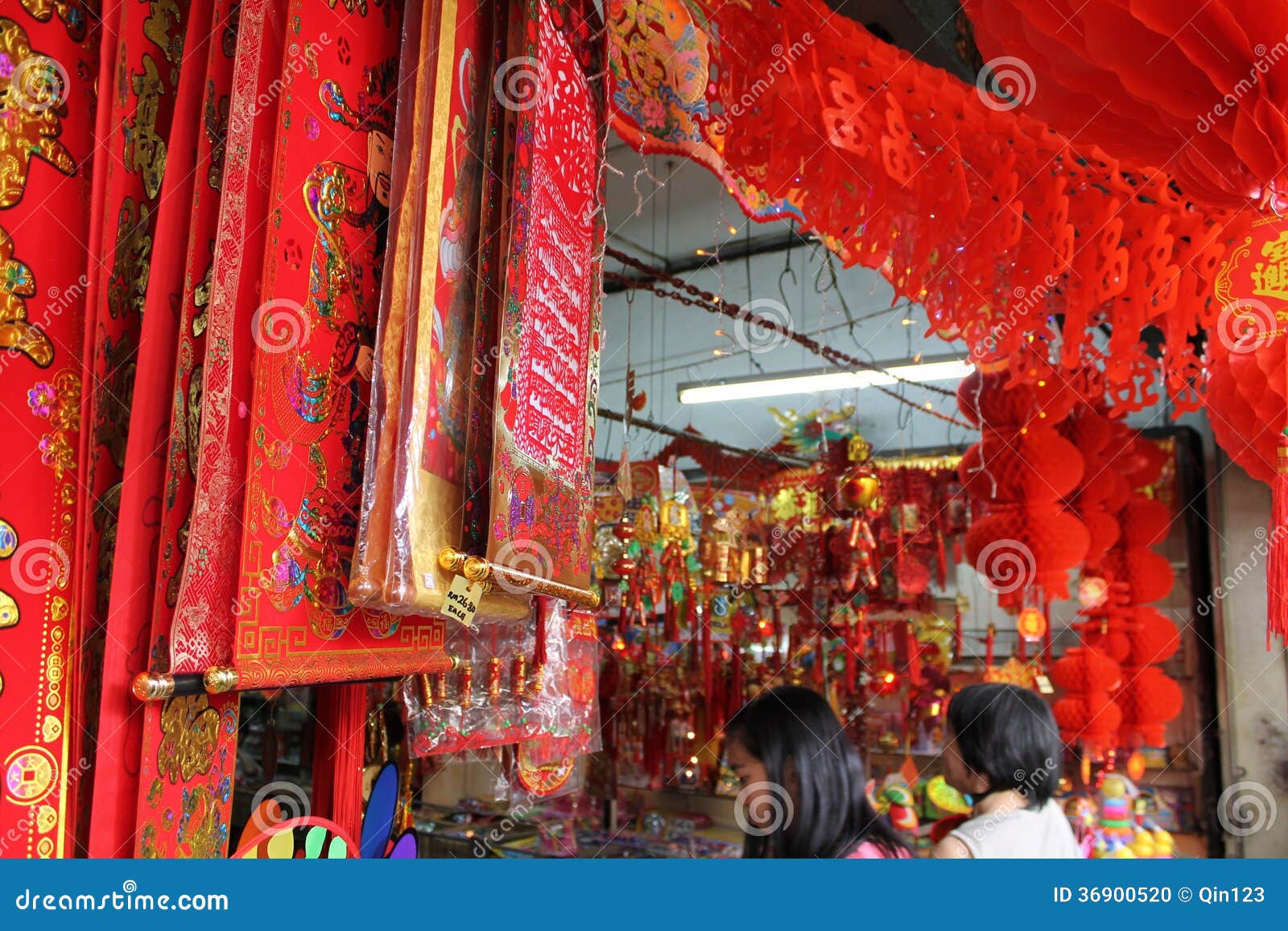 Chinese New Year Decoration  Shop  At Petaling Street 