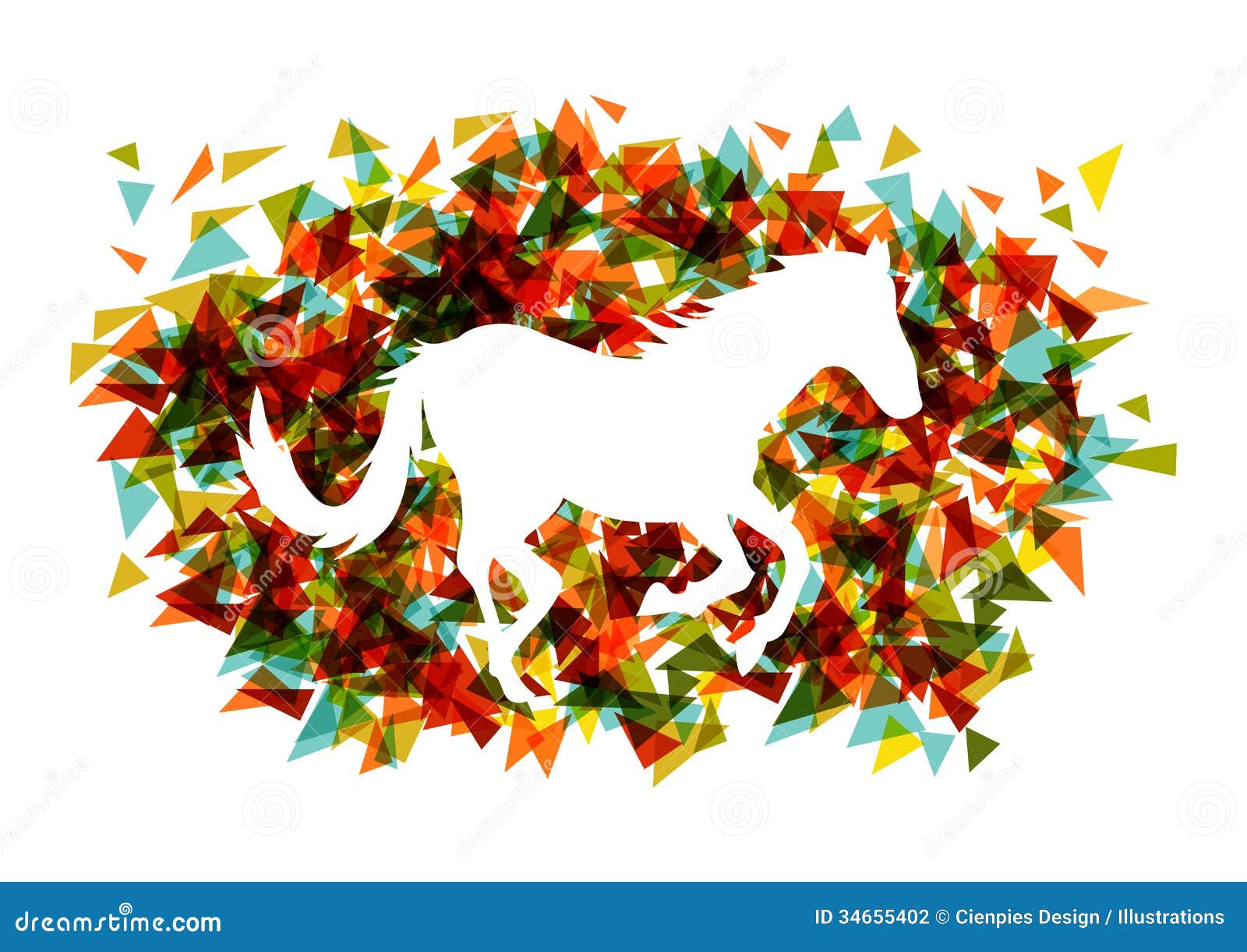 Chinese New Year of the Horse Shape Triangle EPS10 File. Stock Vector ...