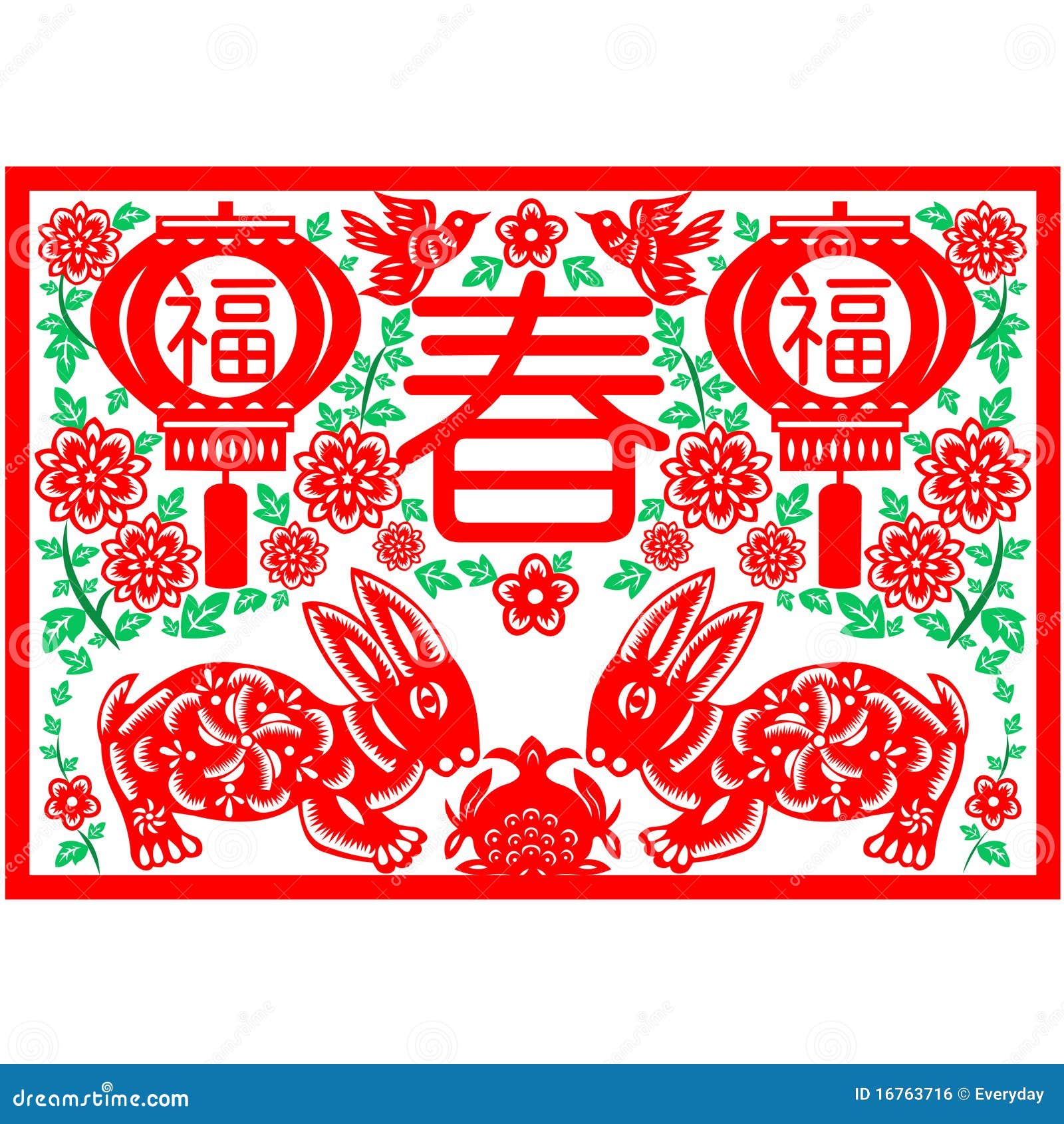 Chinese New Year rabbit stock vector. Illustration of animal - 16763716