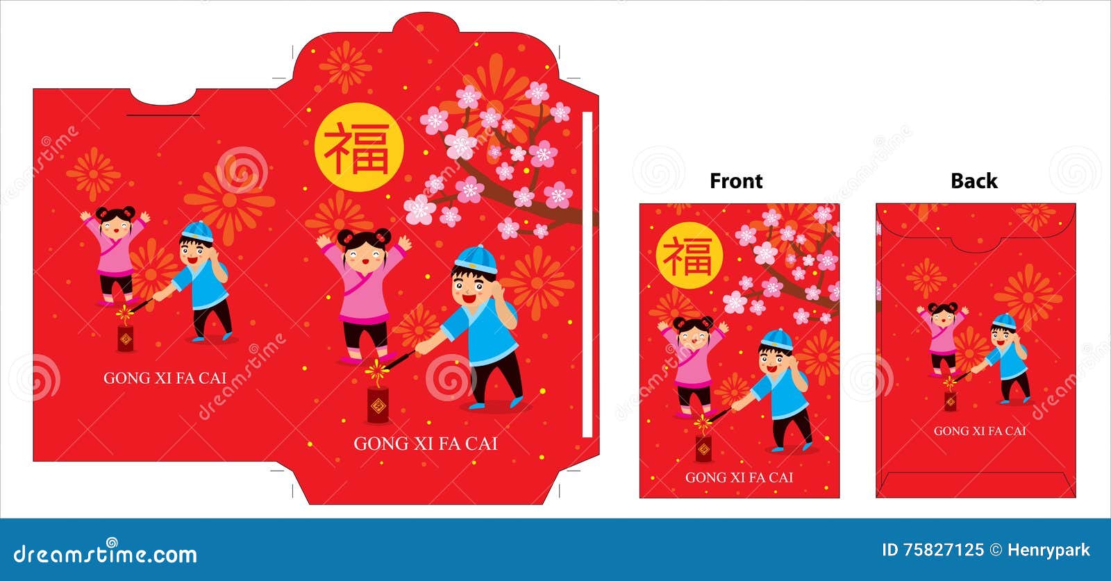 chinese new year red packet art