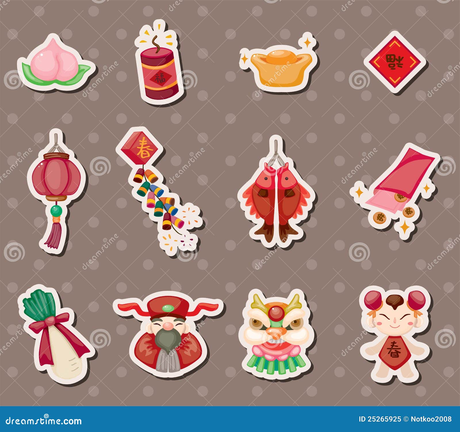 Chinese New Year Stickers Stock Illustrations – 383 Chinese New