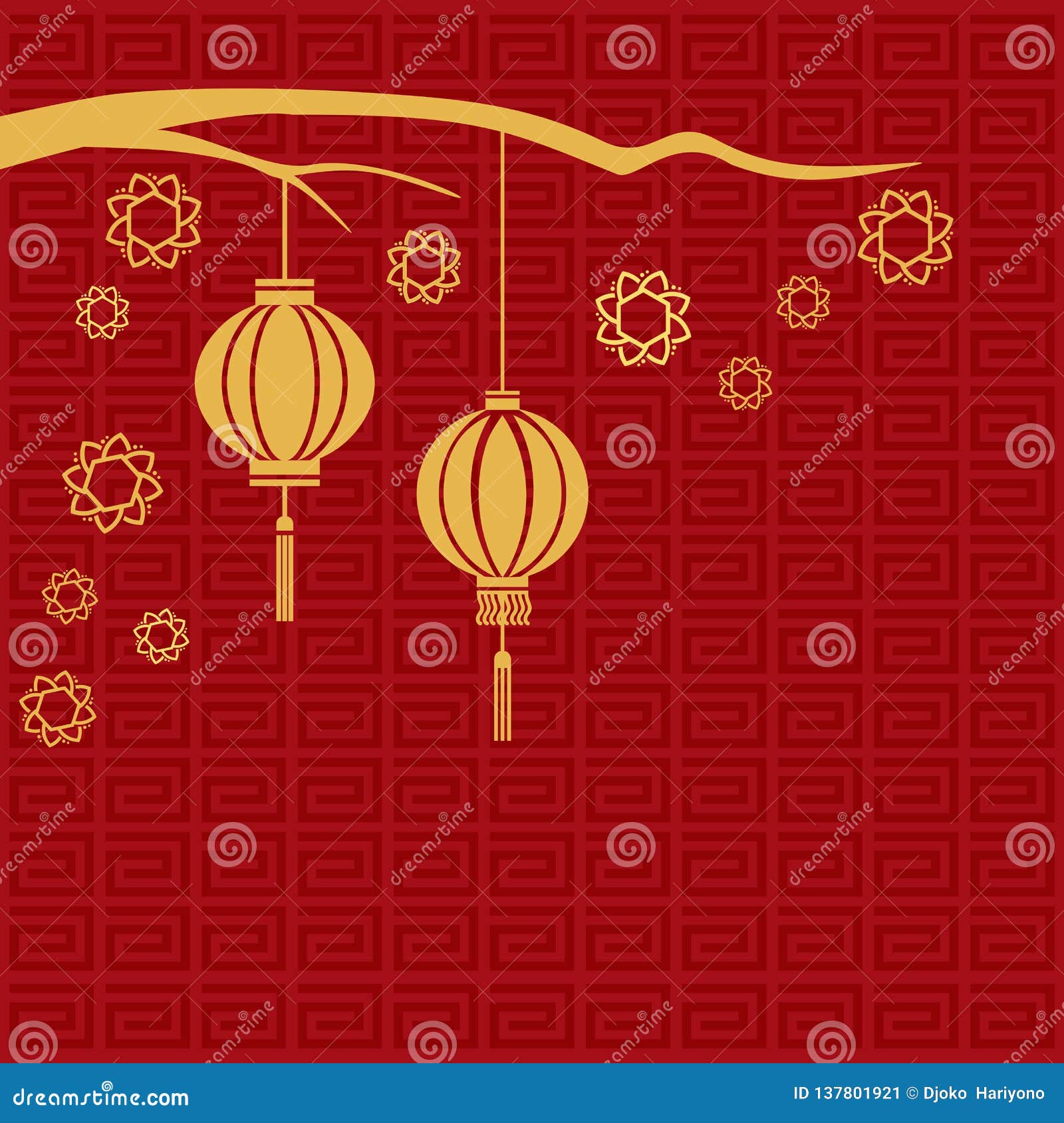 Chinese New Year Vector Red Lantern Dragon Background Wallpaper Art Stock  Vector - Illustration of china, blossom: 137801921