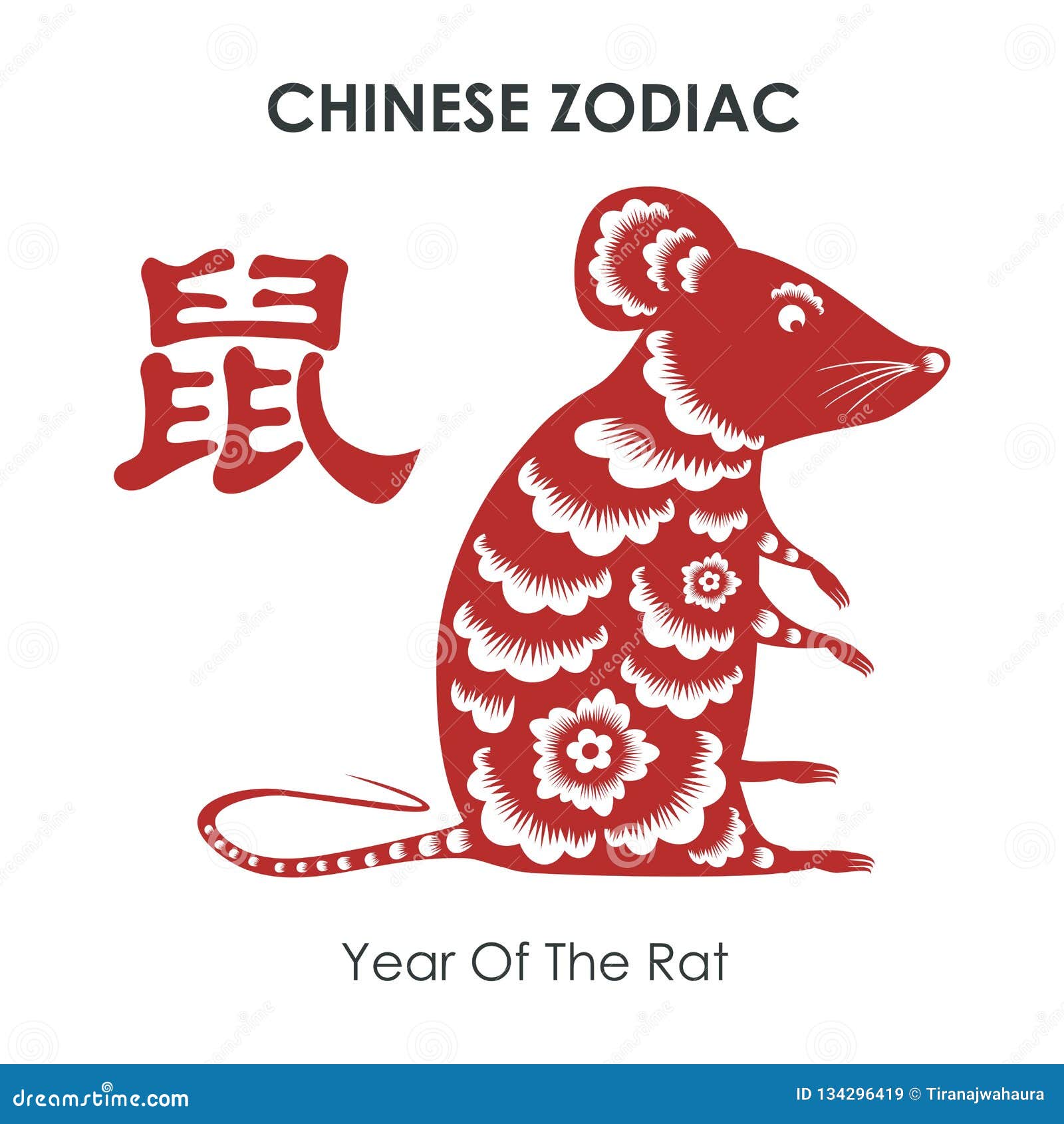Chinese New Year Year of the Rat Mouse Stock Vector Illustration