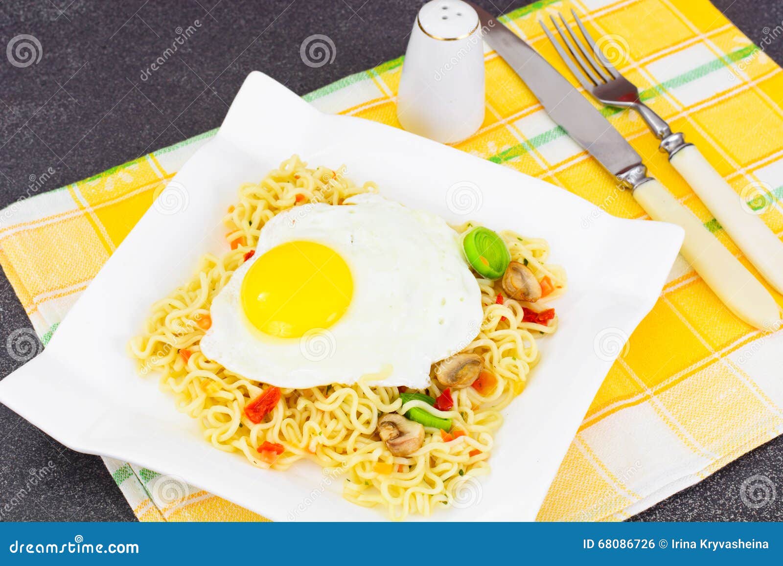 Chinese Noodles with Egg stock photo. Image of crockery 68086726