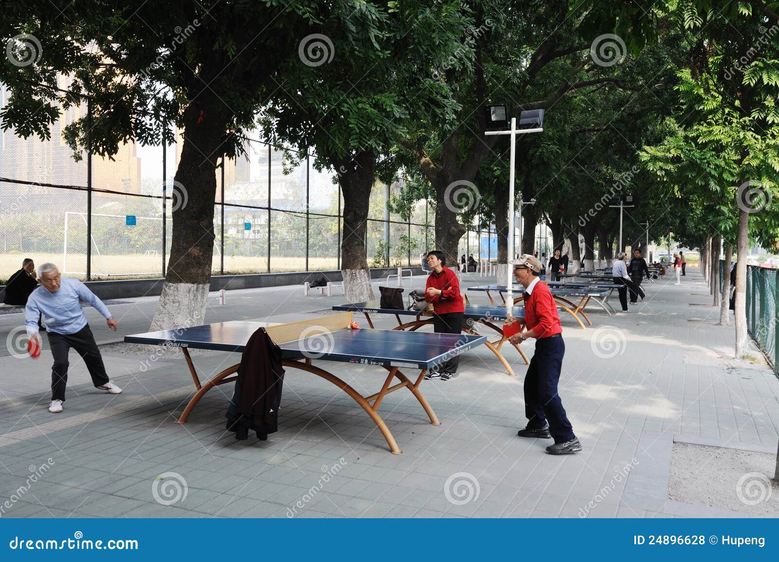 Chinese Old People Playing Table Tennis Editorial Stock Photo Image