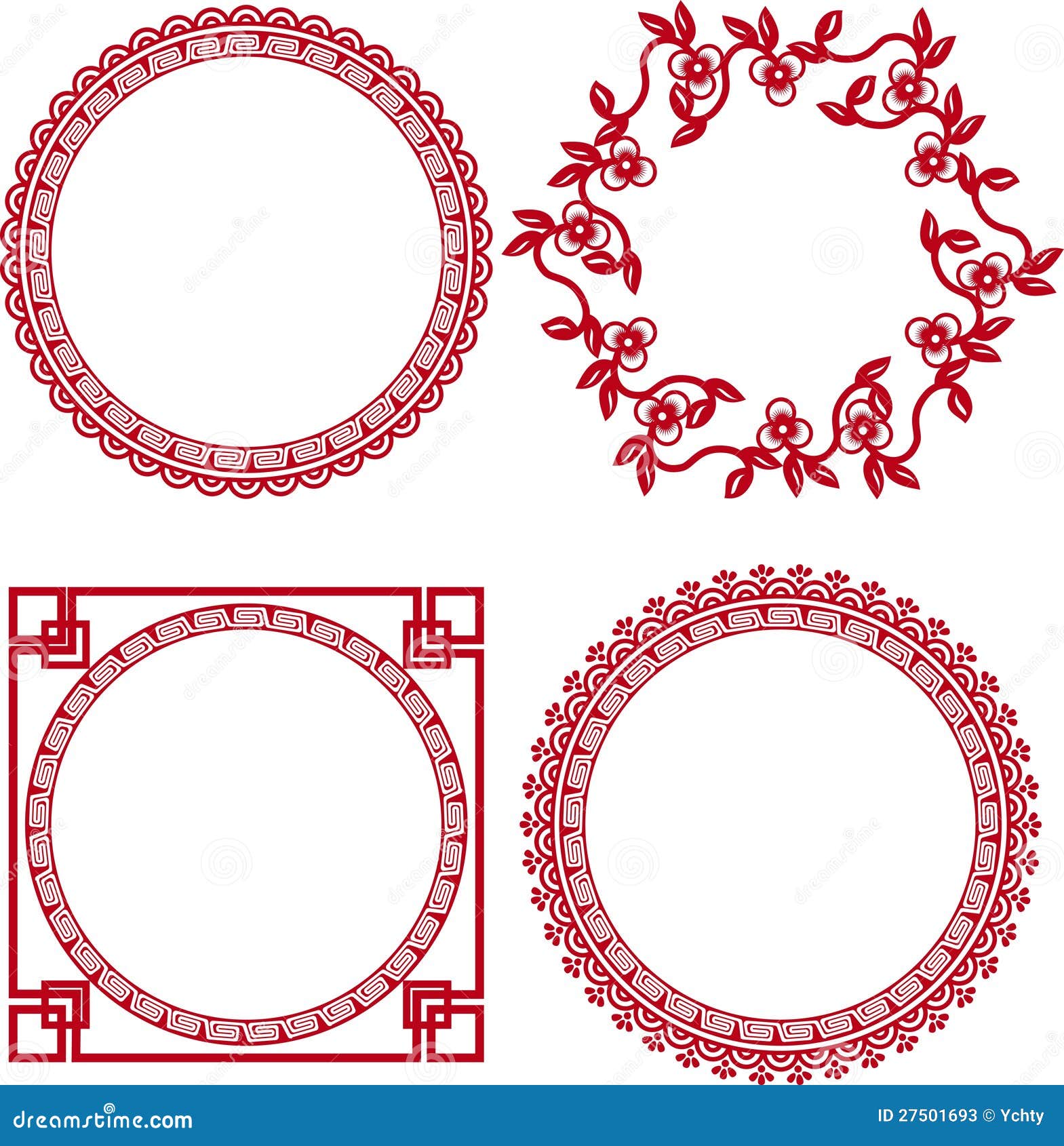 Chinese ornamental frames stock vector. Illustration of asia 27501693