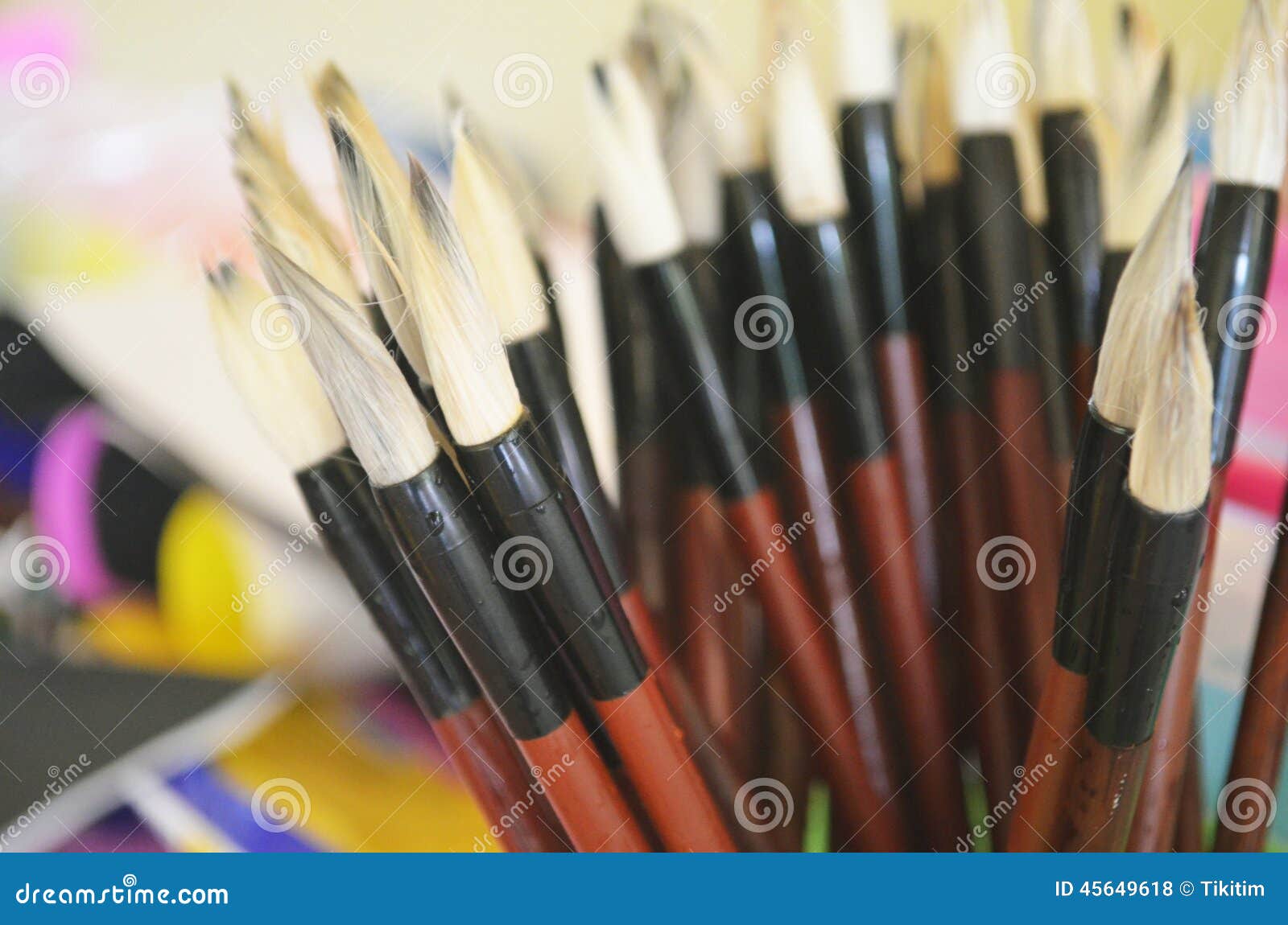 Chinese Paintbrush stock photo. Image of stationery, asia 45649618