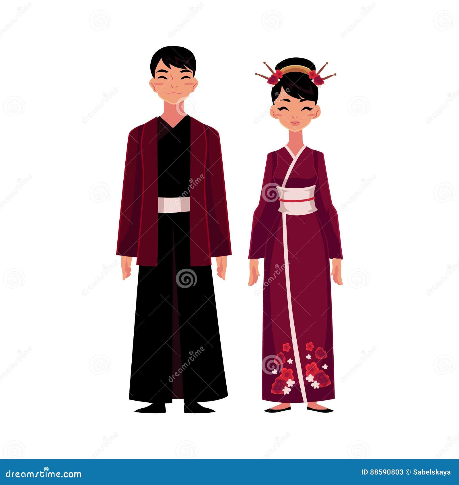 Chinese People in National Costumes, Dress and Robe with Jacket Stock ...