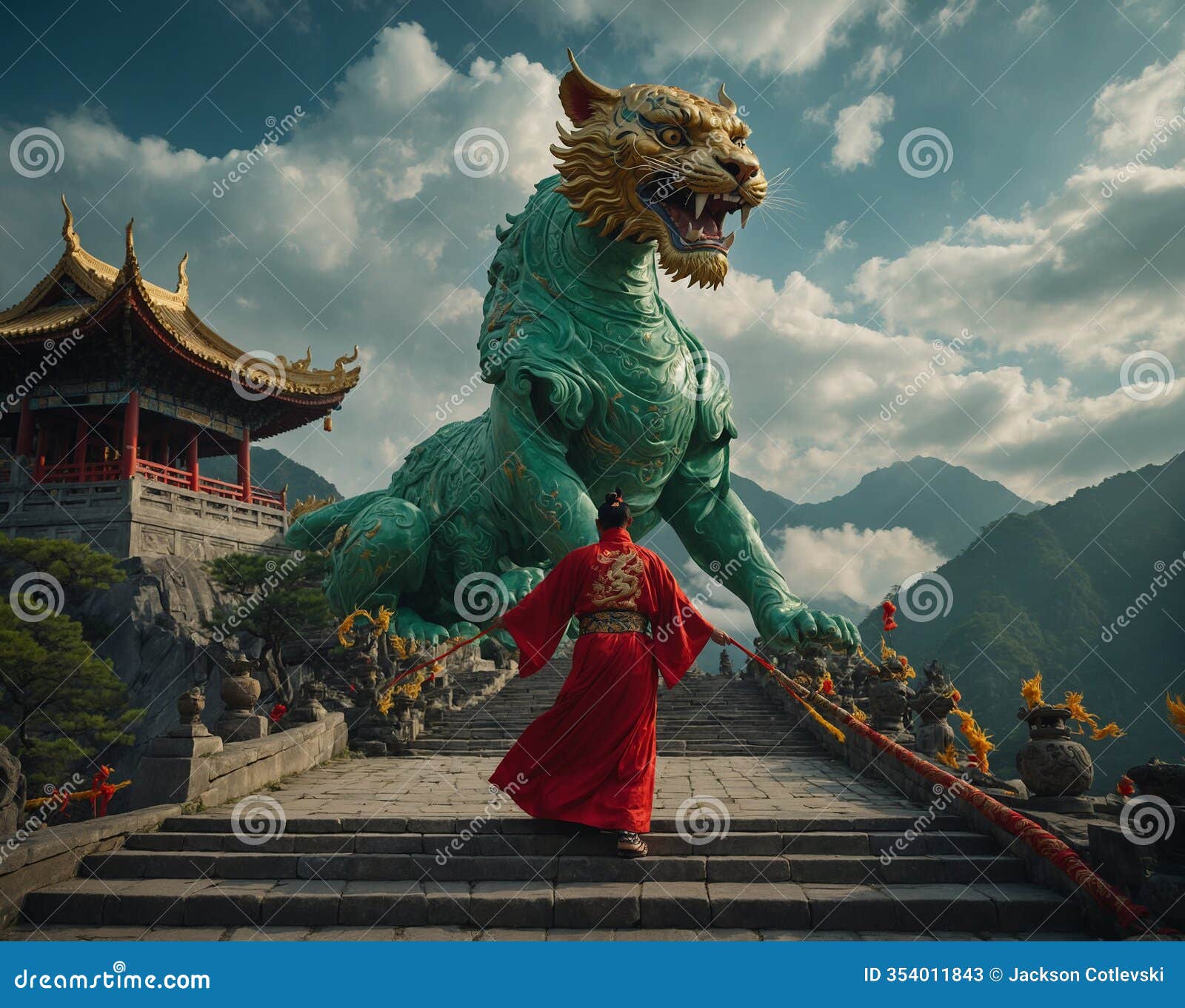 chinese person going to their temple â ai-generated image of spiritual journey