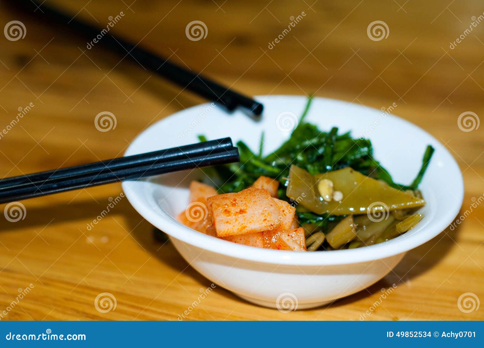 Chinese pickled vegetables stock photo. Image of chopsticks 49852534