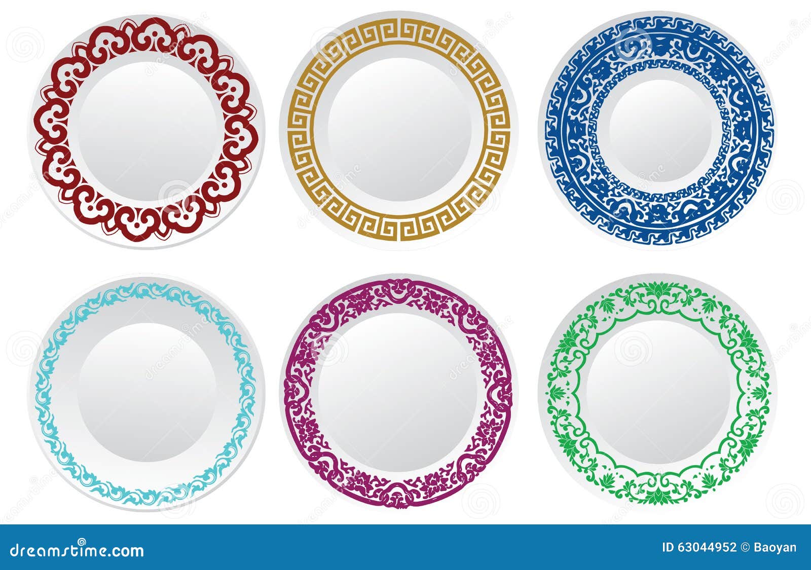 Chinese porcelain plate stock vector. Illustration of ornament 63044952