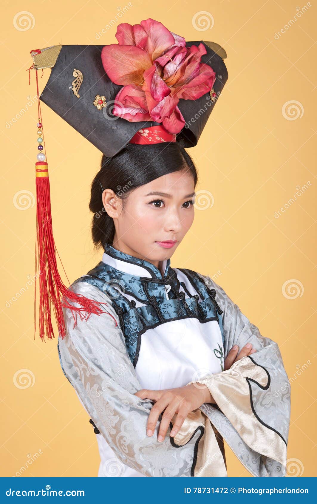 Chinese Princess with Arms Folded Stock Photo - Image of face, bride ...