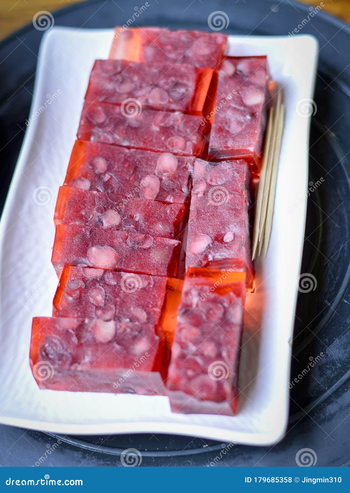Chinese Red Bean Cakes in White Plate Stock Photo Image of dining, sweet 179685358