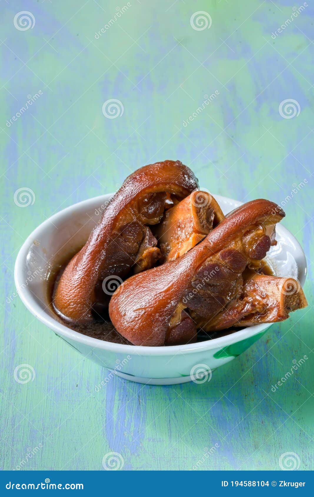 Chinese Red Braised Pork Leg Stock Photo Image of vertical, slow