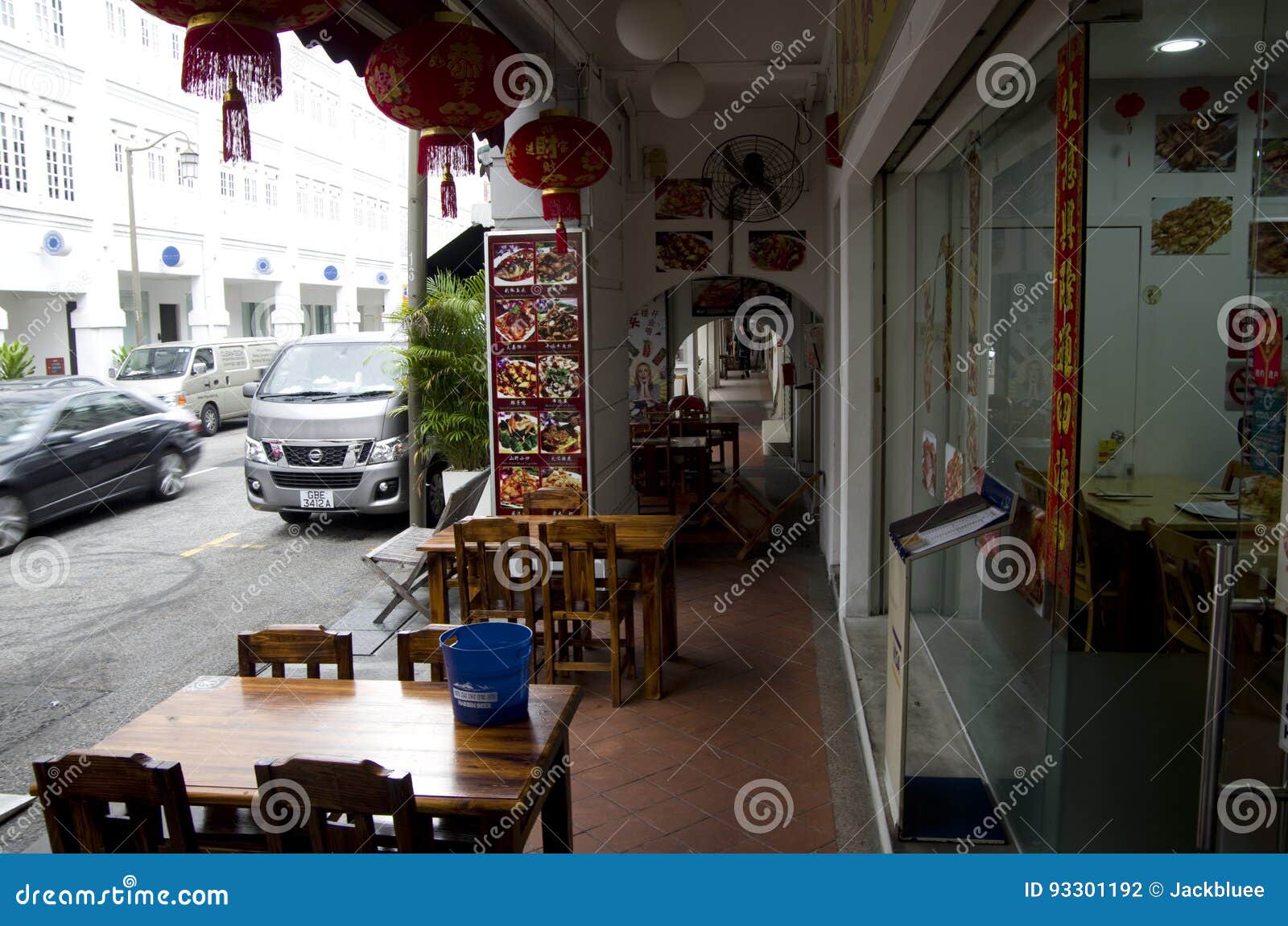 Restaurant Outdoor Seating Chinatown Singapore Editorial Photography