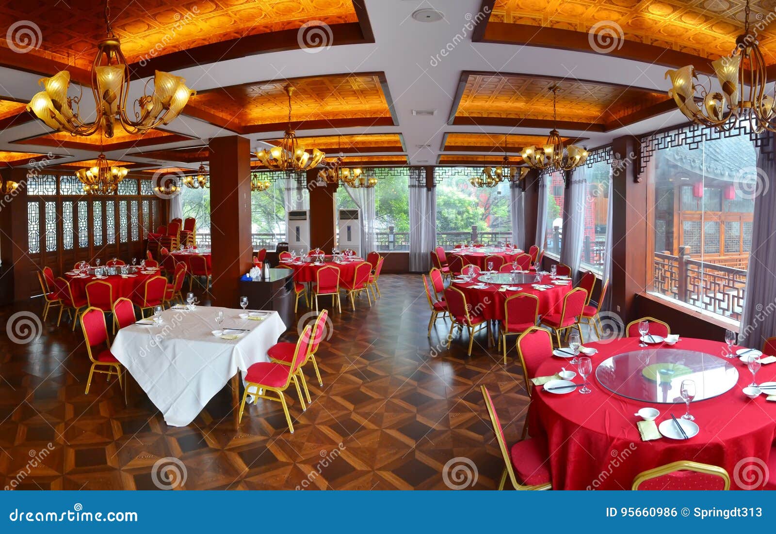 Chinese restaurant stock photo. Image of hall, deco, style 95660986
